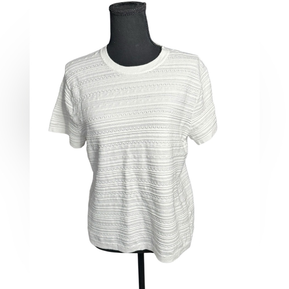 Peter Millar White Textured Knit Tee | Coastal Luxe Minimalist Short Sleeve Top